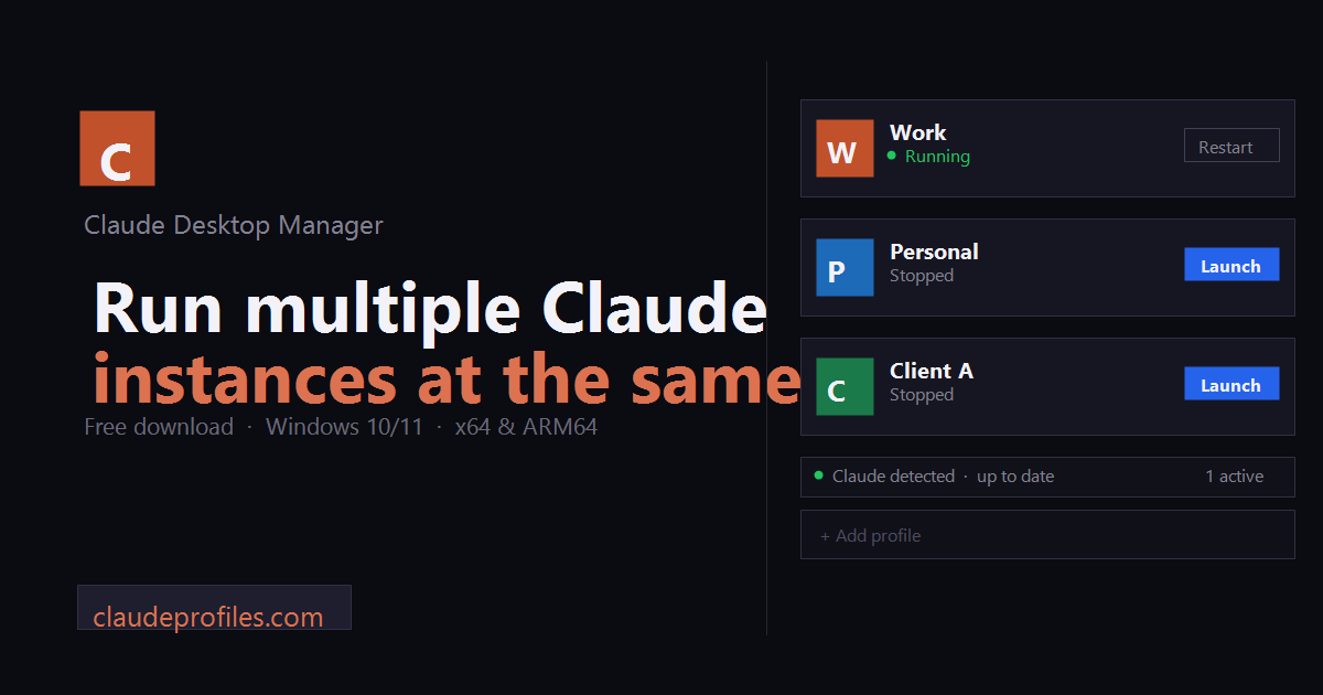 Cómo ejecutar varias cuentas de Claude Desktop al mismo tiempo en Windows